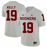Oklahoma Sooners 19 Caleb Kelly White College Football Jersey Dzhi,baseball caps,new era cap wholesale,wholesale hats
